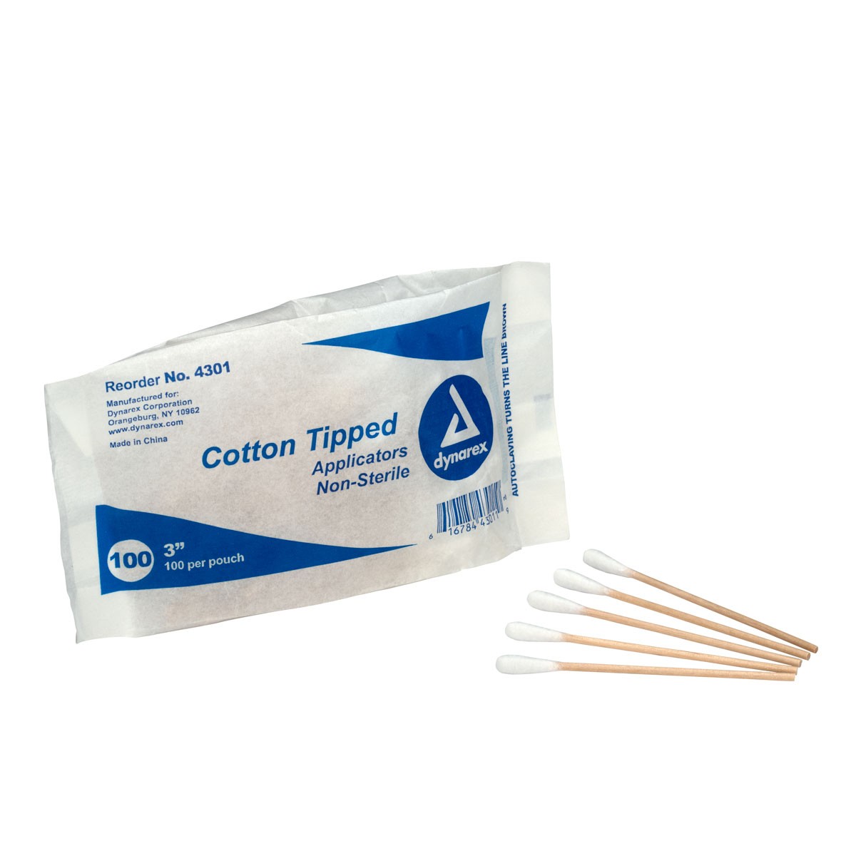 Non-Sterile Cotton Tipped Applicators with 3